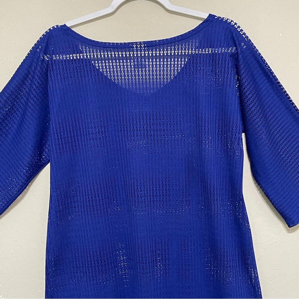 O'Neill Mesh Cover Up Mini Dress Beach Vacation Pool Resort Royal Blue Size XS/S